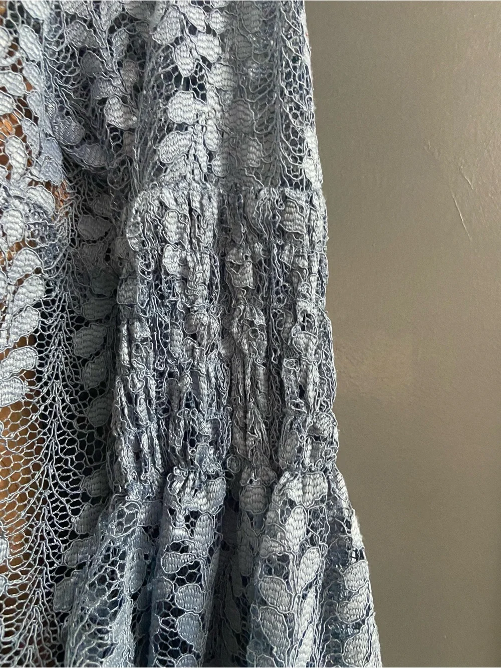 Michael Kors Light Blue Lace Bell-Sleeve Shift Dress - Picture 5 of 8